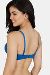 Zivame Padded Non Wired 3/4th Coverage T-Shirt Bra - Classic Blue — thumbnail 2